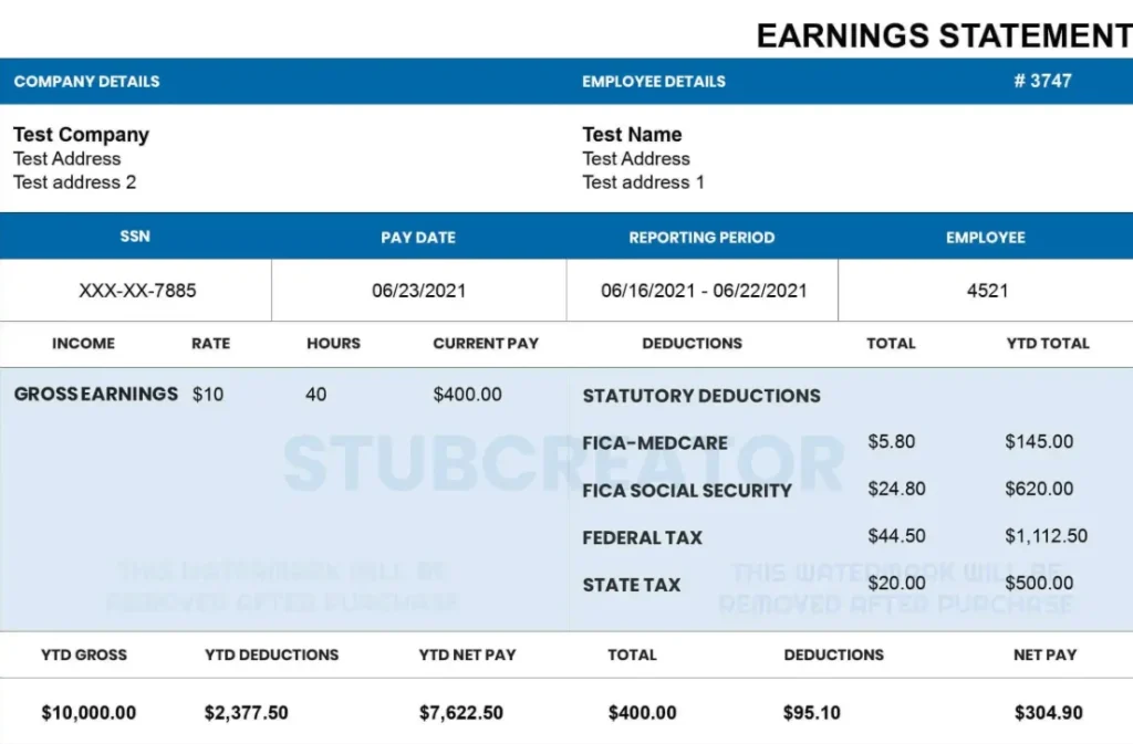 Easy-to-Use Paystub Template for Accurate Payroll and Income Verification