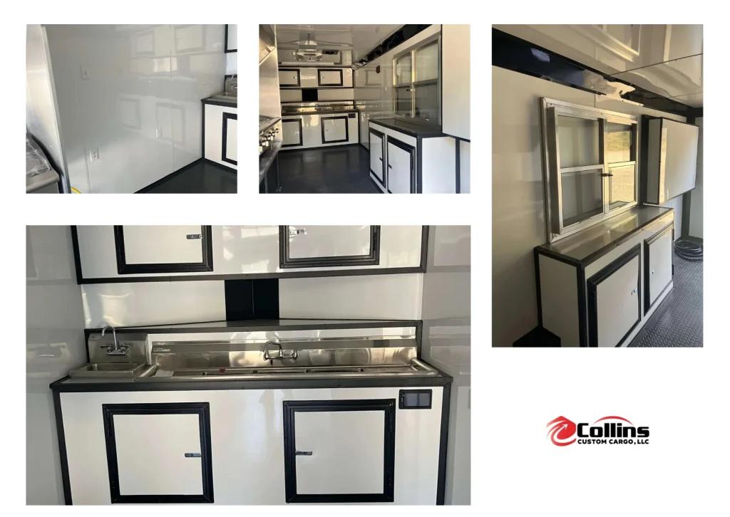 Trusted Quality and Durable 7 by 16 Indigo Blue Concession Trailer for Sale at Collins Custom Cargo